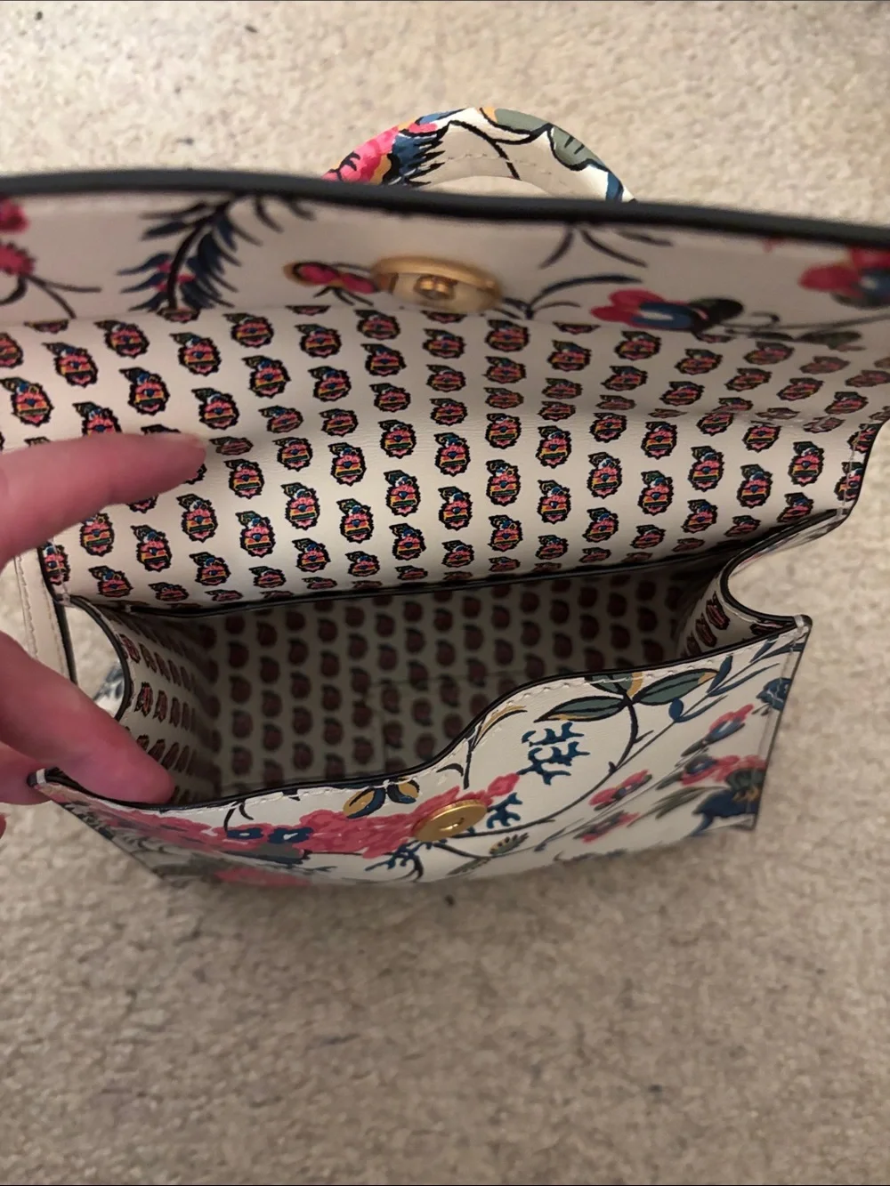 Tory Burch Gabriella floral small satchel bag nwt